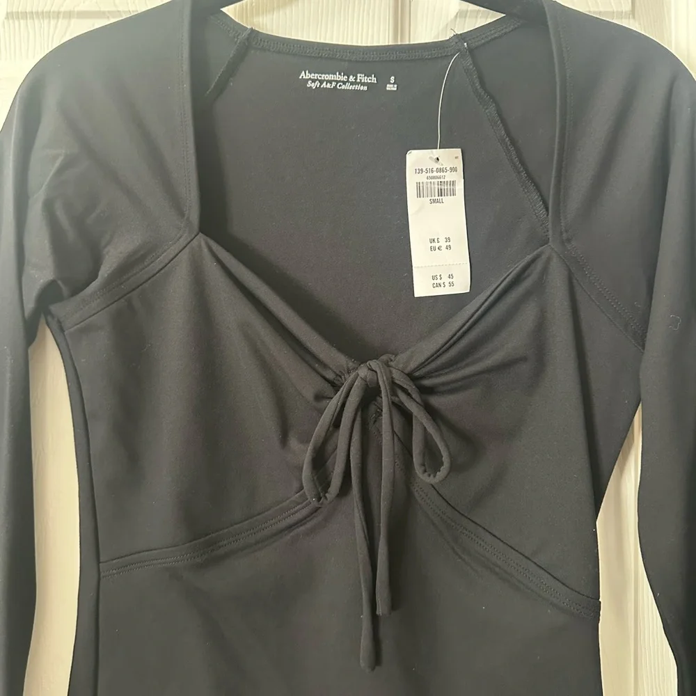 NEW! Abercrombie & Fitch Black Long Sleeve Bodysuit Size Small - Picture 7 of 8